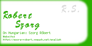 robert szorg business card